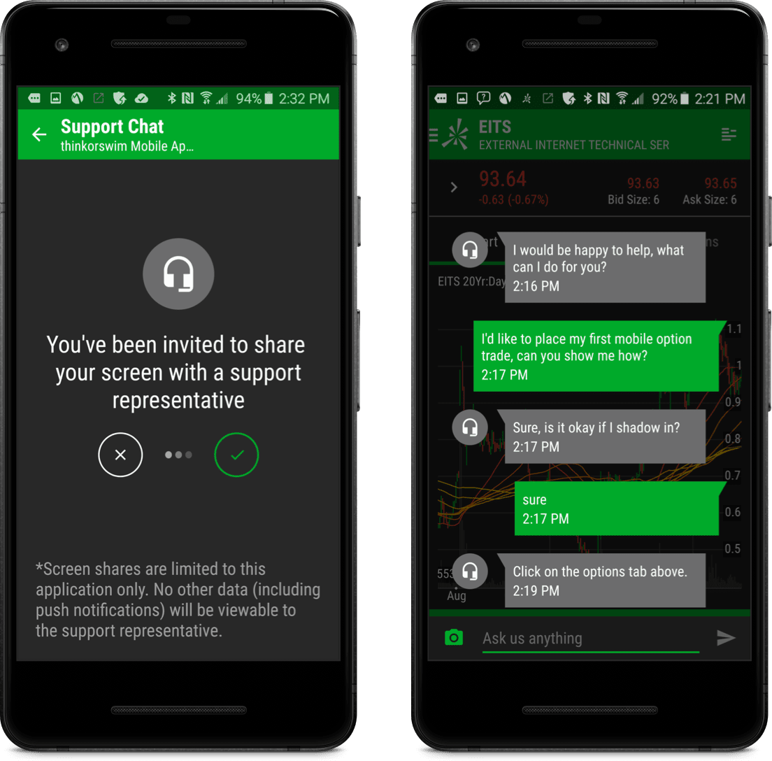 Android - Live support chat
