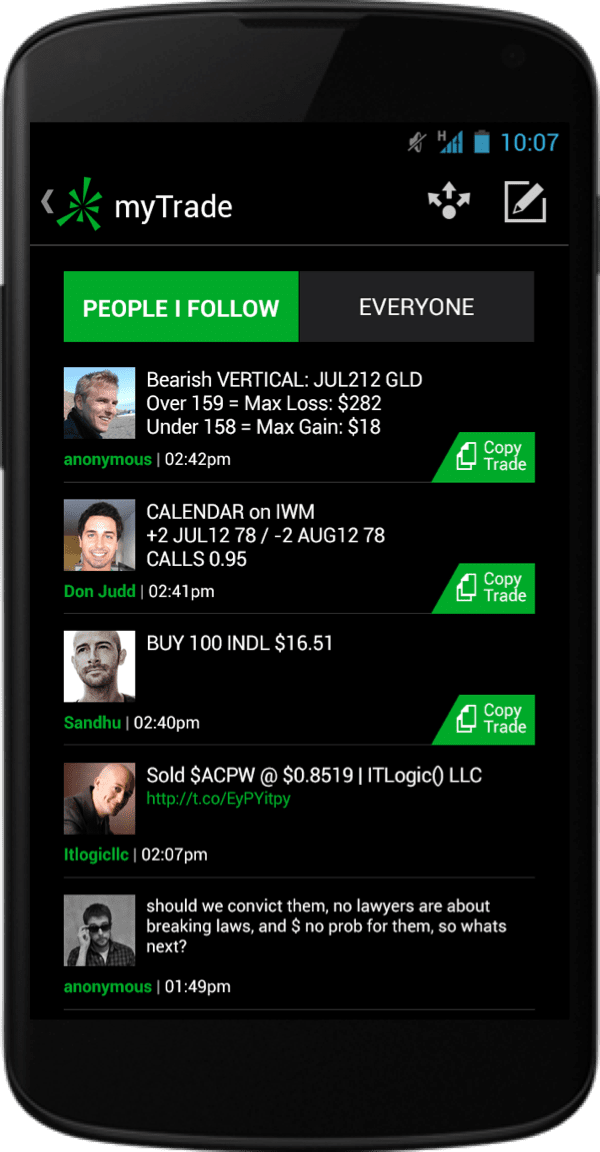 Chat screen for android phone, running 4.4 kit kat release from 2013