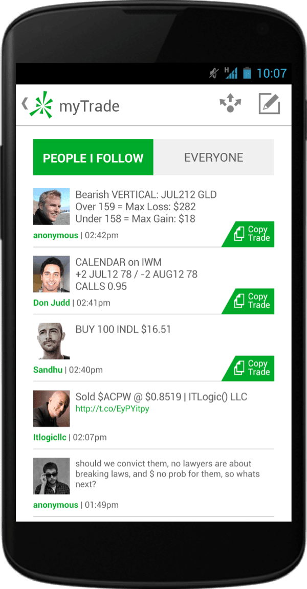 Chat screen for android phone, running 4.4 kit kat release from 2013