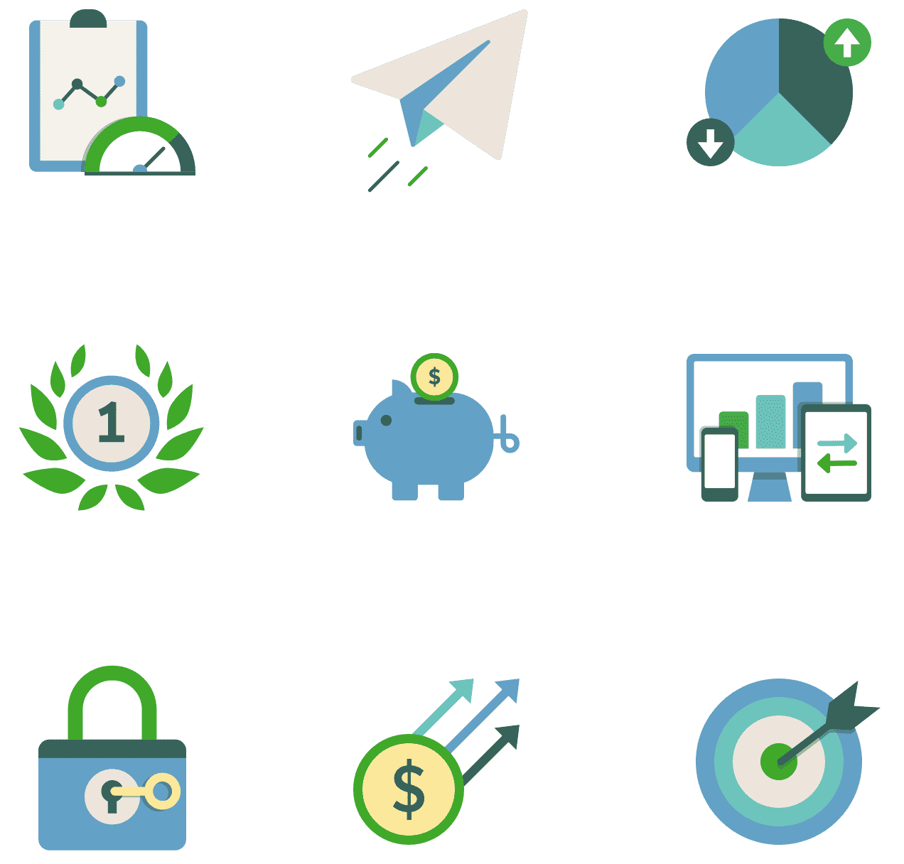 Some of Verde's illustrative icons