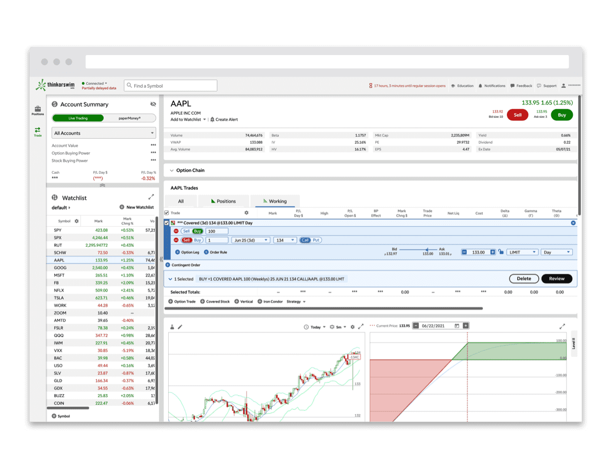 Light color theme for thinkorswim web on desktop