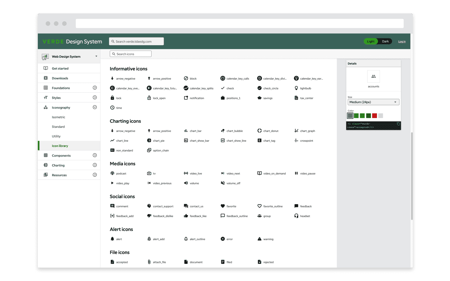 icon library page