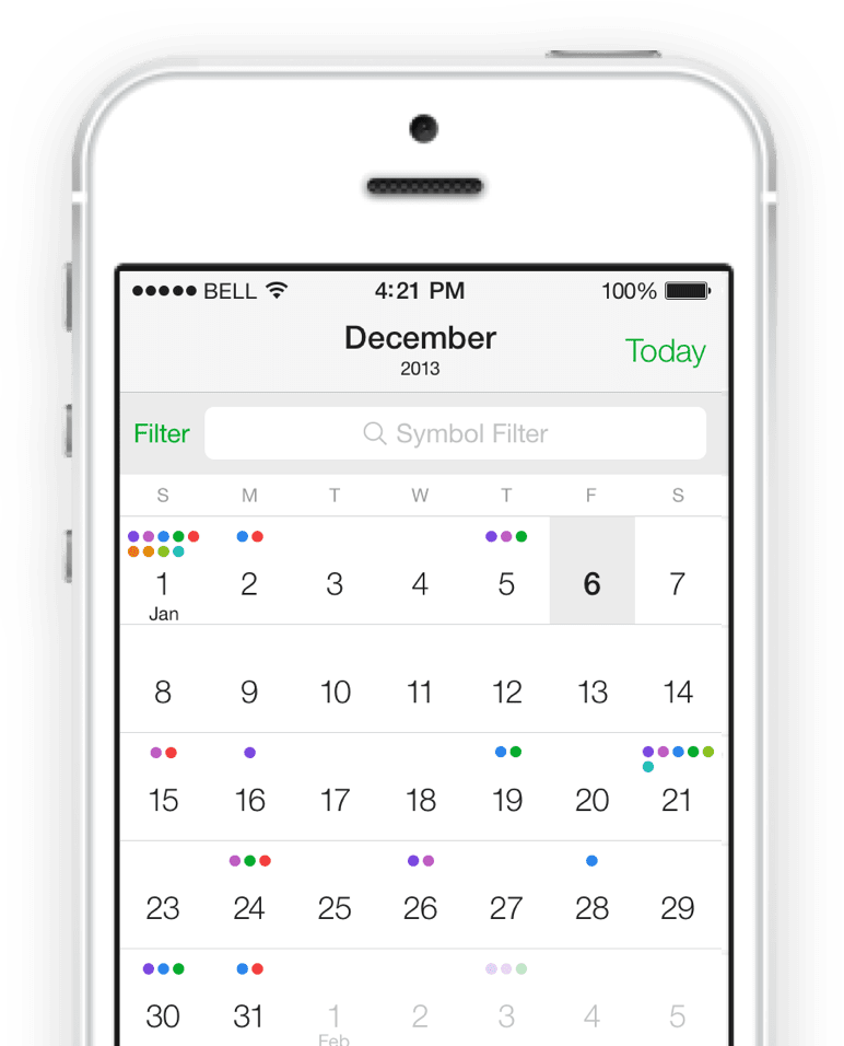 thinkorswim Mobile Calendar for iOS7